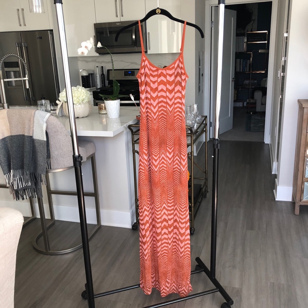 Orange and pink maxi dress